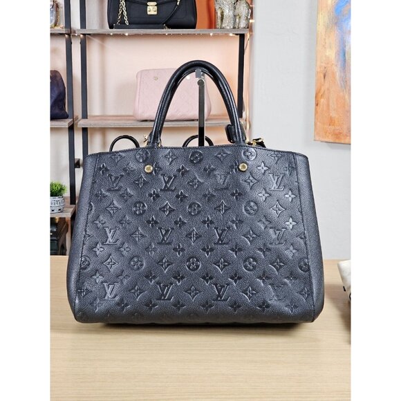 LOUIS VUITTON Montaigne Large GM Empreinte Black Shoulder Leather Bag Satchel - Picture 2 of 16